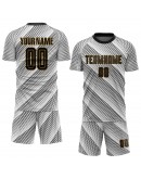 Best Pro Custom White Black-Old Gold Sublimation Soccer Uniform Jersey