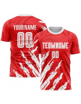 Best Pro Custom Red White Sublimation Soccer Uniform Jersey
