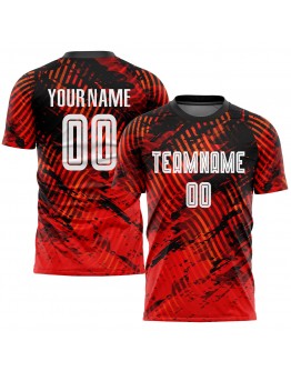 Best Pro Custom Red White-Black Sublimation Soccer Uniform Jersey