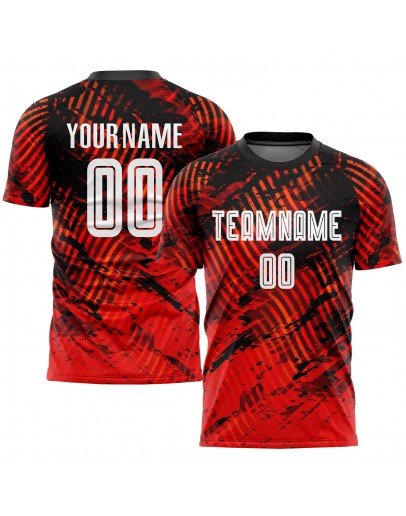 Best Pro Custom Red White-Black Sublimation Soccer Uniform Jersey