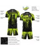 Best Pro Custom Neon Green Black Sublimation Soccer Uniform Jersey