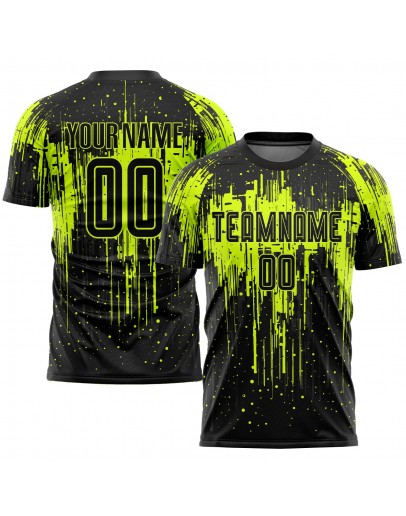 Best Pro Custom Neon Green Black Sublimation Soccer Uniform Jersey