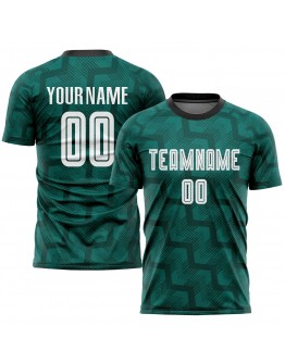 Best Pro Custom Green White-Black Sublimation Soccer Uniform Jersey