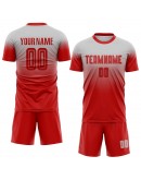 Best Pro Custom Gray Red Sublimation Fade Fashion Soccer Uniform Jersey