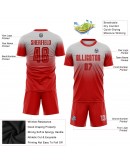 Best Pro Custom Gray Red Sublimation Fade Fashion Soccer Uniform Jersey