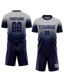 Best Pro Custom Gray Navy Sublimation Fade Fashion Soccer Uniform Jersey