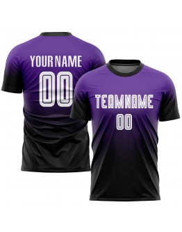 Best Pro Custom Purple White-Black Sublimation Fade Fashion Soccer Uniform Jersey