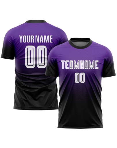 Best Pro Custom Purple White-Black Sublimation Fade Fashion Soccer Uniform Jersey