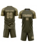Best Pro Custom Olive Vegas Gold-Camo Sublimation Salute To Service Soccer Uniform Jersey