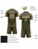 Best Pro Custom Olive Vegas Gold-Camo Sublimation Salute To Service Soccer Uniform Jersey