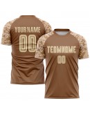 Best Pro Custom Brown Cream-Camo Sublimation Soccer Uniform Jersey