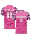 Best Pro Custom Pink White-Camo Sublimation Soccer Uniform Jersey