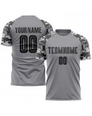 Best Pro Custom Gray Black-Camo Sublimation Soccer Uniform Jersey