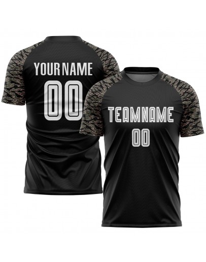 Best Pro Custom Black White-Camo Sublimation Soccer Uniform Jersey