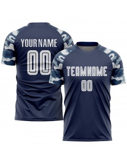 Best Pro Custom Navy White-Camo Sublimation Soccer Uniform Jersey