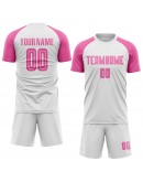Best Pro Custom White Pink Sublimation Soccer Uniform Jersey