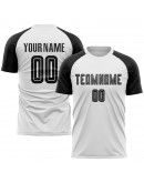Best Pro Custom White Black Sublimation Soccer Uniform Jersey