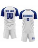 Best Pro Custom White Royal Sublimation Soccer Uniform Jersey