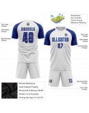 Best Pro Custom White Royal Sublimation Soccer Uniform Jersey