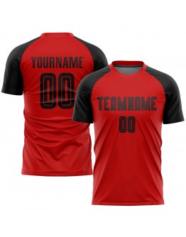 Best Pro Custom Red Black Sublimation Soccer Uniform Jersey