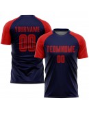 Best Pro Custom Navy Red Sublimation Soccer Uniform Jersey