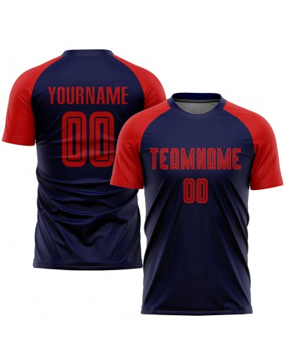 Best Pro Custom Navy Red Sublimation Soccer Uniform Jersey