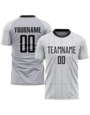 Best Pro Custom Gray Black-White Sublimation Soccer Uniform Jersey