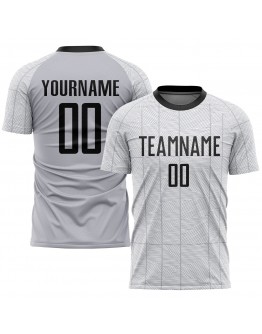 Best Pro Custom Gray Black-White Sublimation Soccer Uniform Jersey