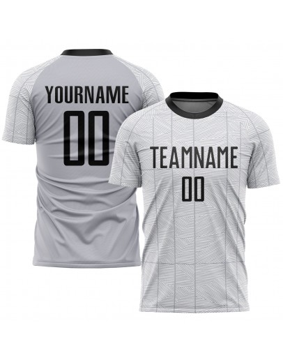 Best Pro Custom Gray Black-White Sublimation Soccer Uniform Jersey