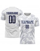 Best Pro Custom White Navy Sublimation Soccer Uniform Jersey