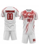 Best Pro Custom White Red-Black Sublimation Soccer Uniform Jersey