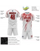 Best Pro Custom White Red-Black Sublimation Soccer Uniform Jersey