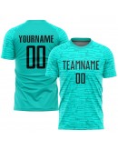 Best Pro Custom Teal Black Sublimation Soccer Uniform Jersey