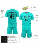 Best Pro Custom Teal Black Sublimation Soccer Uniform Jersey