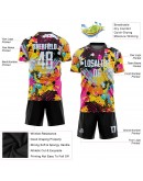 Best Pro Custom Graffiti Pattern White-Light Blue Sublimation Soccer Uniform Jersey