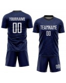 Best Pro Custom Navy White-Black Sublimation Soccer Uniform Jersey