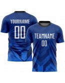 Best Pro Custom Royal White-Navy Sublimation Soccer Uniform Jersey