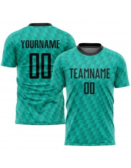 Best Pro Custom Kelly Green Black Sublimation Soccer Uniform Jersey