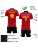 Best Pro Custom Red Gold-Black Sublimation Soccer Uniform Jersey
