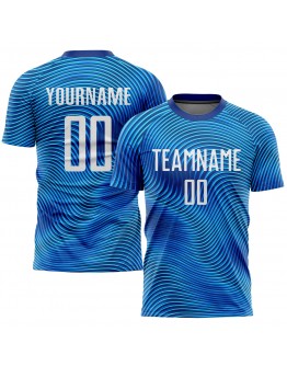 Best Pro Custom Light Blue White-Royal Sublimation Soccer Uniform Jersey