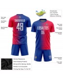 Best Pro Custom Red White-Royal Sublimation Soccer Uniform Jersey