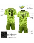 Best Pro Custom Neon Green Black-Olive Sublimation Soccer Uniform Jersey