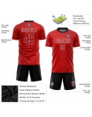 Best Pro Custom Red Red-Black Sublimation Soccer Uniform Jersey