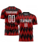Best Pro Custom Red White-Black Sublimation Soccer Uniform Jersey