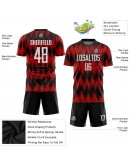 Best Pro Custom Red White-Black Sublimation Soccer Uniform Jersey