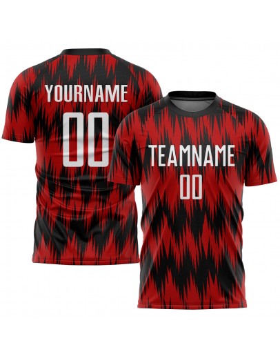 Best Pro Custom Red White-Black Sublimation Soccer Uniform Jersey