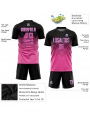Best Pro Custom Pink Pink-Black Sublimation Soccer Uniform Jersey