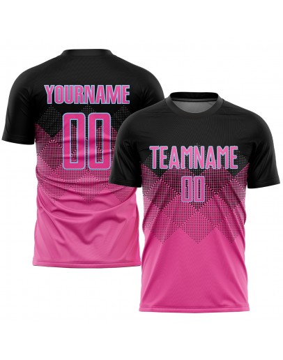 Best Pro Custom Pink Pink-Black Sublimation Soccer Uniform Jersey