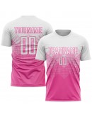 Best Pro Custom Pink White Sublimation Soccer Uniform Jersey