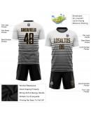 Best Pro Custom White Black-Old Gold Sublimation Soccer Uniform Jersey
